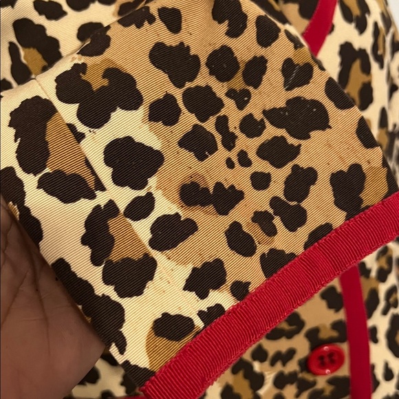 Moschino Cheap & Chic Leopard Print Blazer Jacket Red Trim Applique Size 14 - Picture 7 of 16
